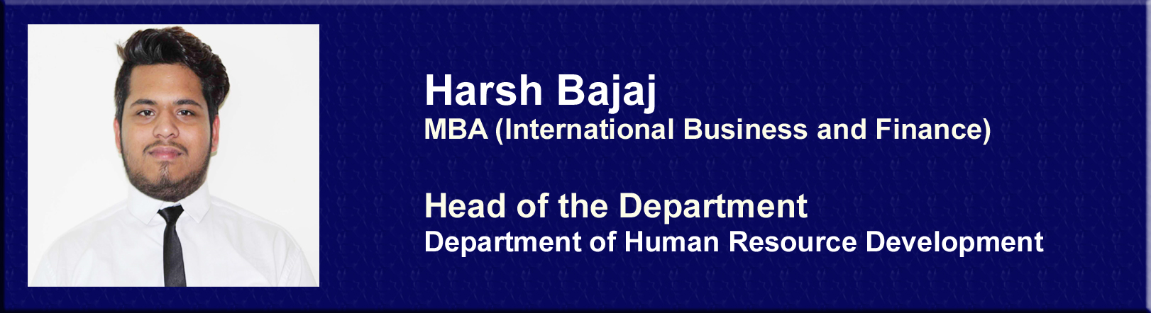Harsh Bajaj-HOD- Department of Human Resource Development