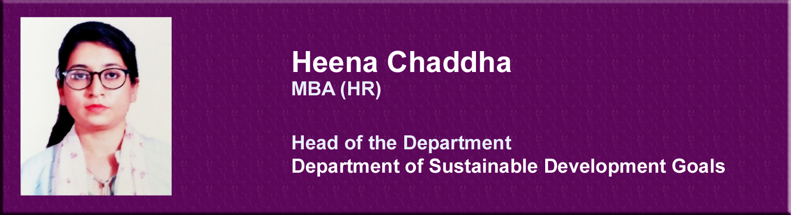  Heena Chaddha- HOD-Sustainable Development Goals